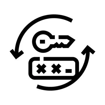 Password reset icon representing security key update Stock Illustration