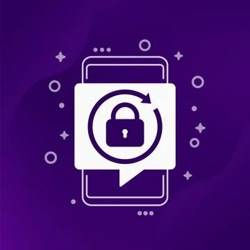 Password reset icon with a smart phone Stock Illustration