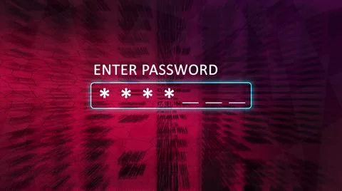Password screen concept. Asterisks and underscores. Red blurred background. 写真素材