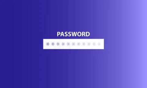 Password screen design in blue colour Stock Illustration