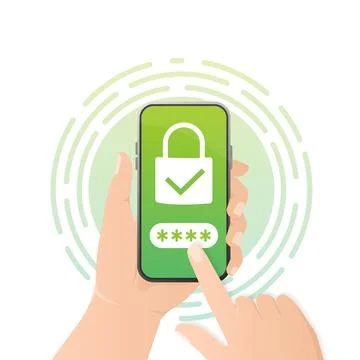 Password secure. Vector illustration, flat. Isometric vector illustration. Data Illustrazione stock