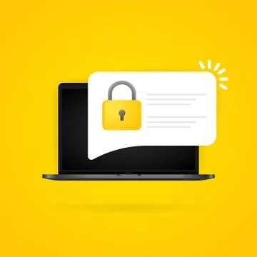 Password security access push notice on laptop. Verification code notificatio 스톡 일러스트