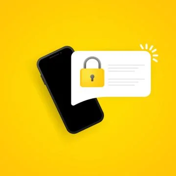 Password security access push notice onsmartphone. Verification code notifica Stock Illustration