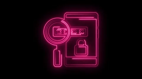 Password security and cyber data protection with neon illustration style an.. Stock Footage 315960691