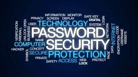 Password security animated word cloud, text design animation. Stock Footage 79411172
