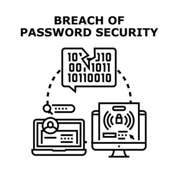 Password security breach concept hacking information theft Illustrazione stock