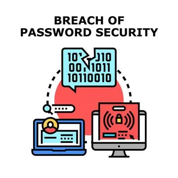 Password security breach concept hacking information theft Illustrazione stock