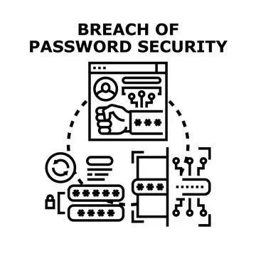 Password security breach icon concept illustration Stock Illustration