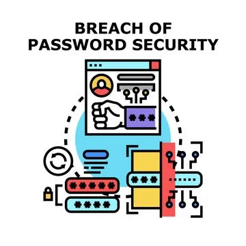 Password security breach icon concept illustration Stock Illustration