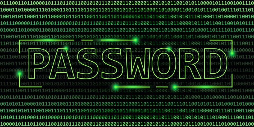 Password security concept binary code web background Stock Illustration