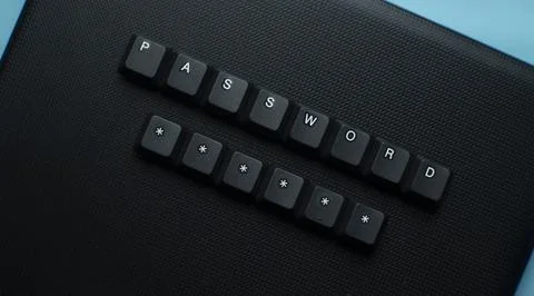 Password Security Concept With Hidden Characters On Dark Background Stock Photos