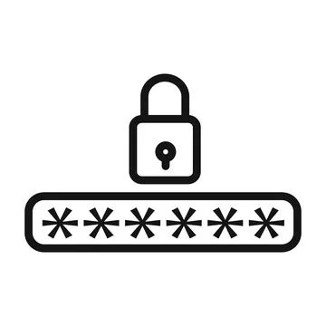 Password Security Icon for Digital Privacy and Data Protection Stock Illustration