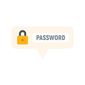 Password security icon flat vector. Security cyber 스톡 일러스트