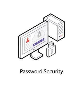 Password security icon, isometric icon Stock Illustration