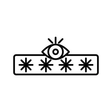 Password security icon linear logo mark in black and white Illustrazione stock
