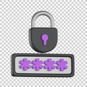 Password security lock User Interface 3D icon Stock Illustration