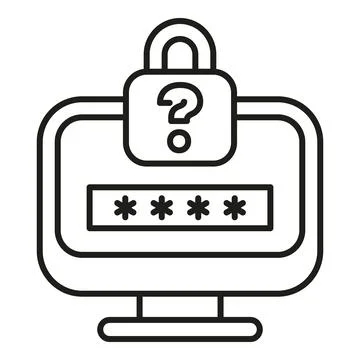 Password security login forgotten question mark icon Illustrazione stock