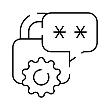 Password security with setting gear icon concept Stock Illustration