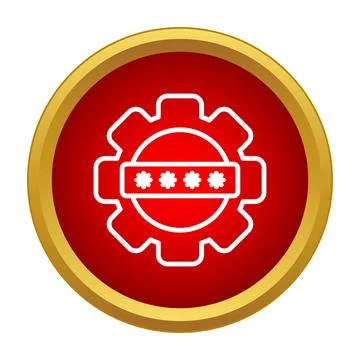 Password security settings and encryption icon 库存插图