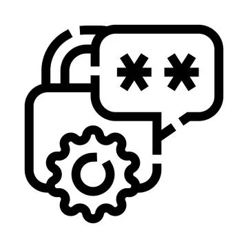 Password security settings and encryption protection icon Stock Illustration