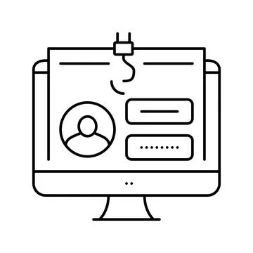 Password security system line icon vector illustration 库存插图