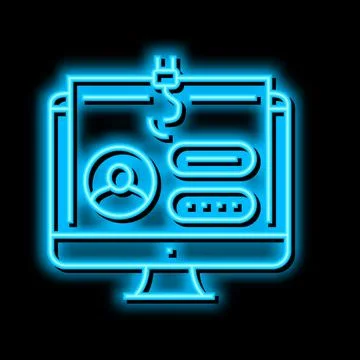 Password security system neon glow icon illustration Illustrazione stock