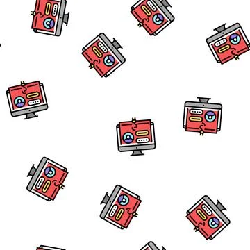 Password security system vector seamless pattern Illustrazione stock