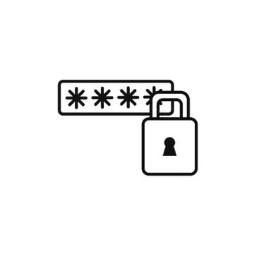 Password security technology internet line style イラスト素材