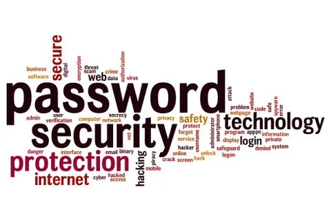 Password security word cloud Illustrazione stock