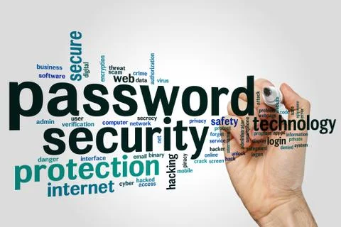 Password security word cloud Illustrazione stock