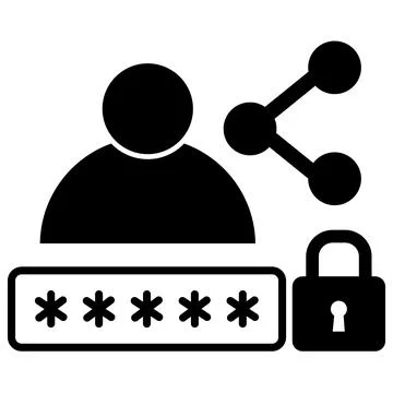 Password share icon. Share password user login sign. Users lock security Stock Illustration