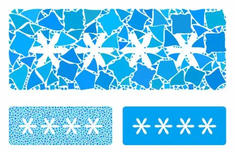 Password stars Mosaic Icon of Bumpy Parts Stockillustratie