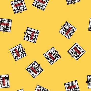 Password stealing cyberbullying vector seamless pattern Illustrazione stock