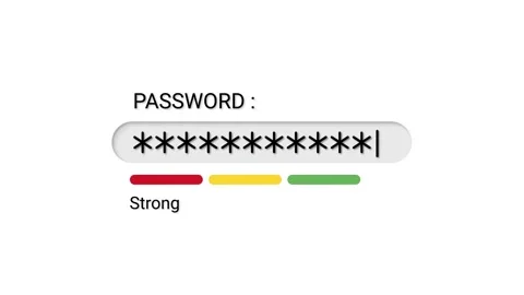 Password Strength Indicator Animation Strong Security Level Stock Footage 320687650