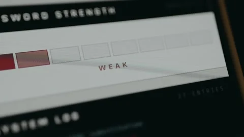 Password strength meter with a progress bar Stock Footage 333372650