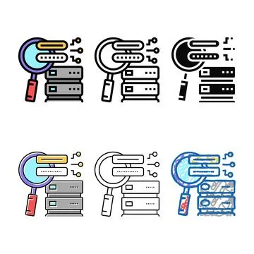 Password styles attacks color icon vector Stockillustratie