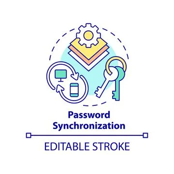 Password synchronization concept icon Illustrazione stock