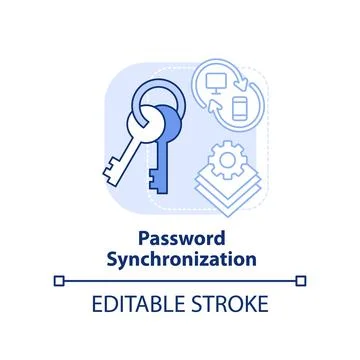 Password synchronization light blue concept icon Illustrazione stock