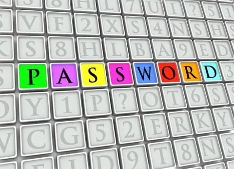 Password Tiles Stock Illustration