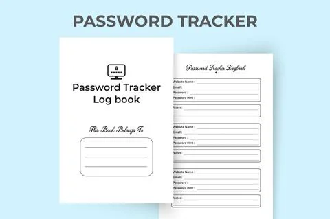 Password tracker and website information notebook KDP interior. KDP interior  Illustrazione stock