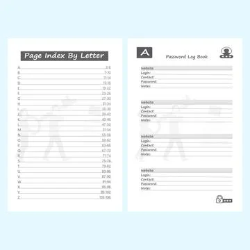 Password Tracker Logbook. Stock Illustration