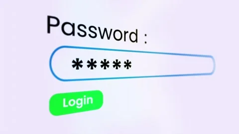 Password typing animation, login animation with white background Stock Footage 296259939