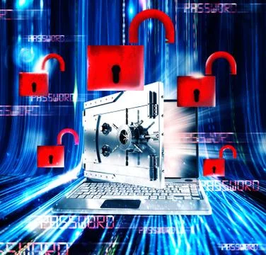 Password unlock 3d rendering Stock Illustration