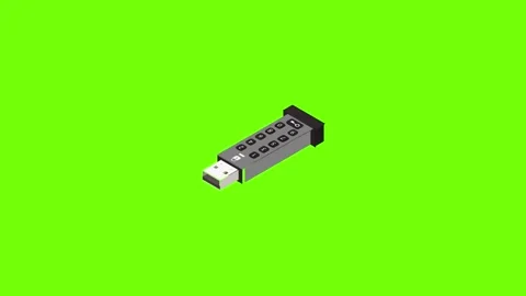 Password usb flash icon animation Video stock 156461596