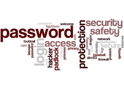 Password, word cloud concept 스톡 일러스트