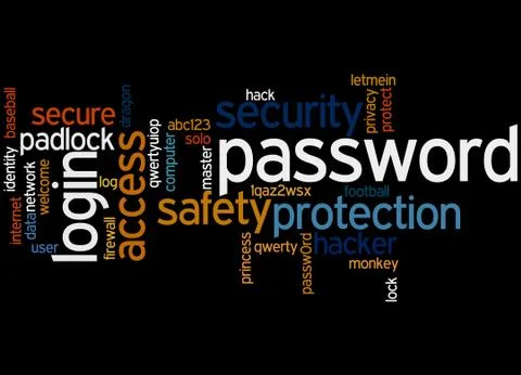 Password, word cloud concept Illustrazione stock