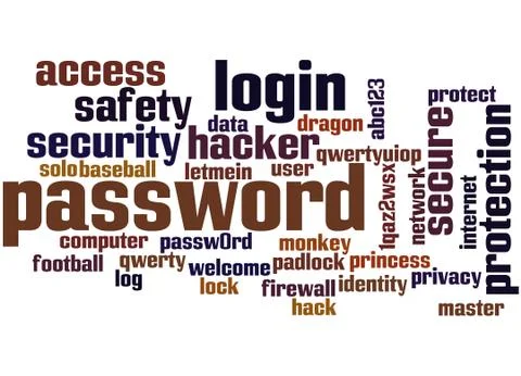 Password, word cloud concept 스톡 일러스트