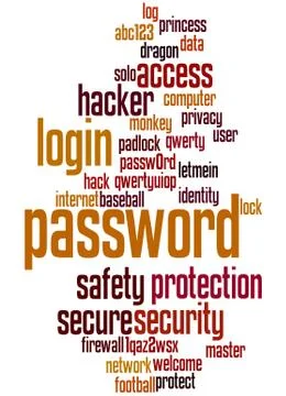 Password, word cloud concept Stock Illustration