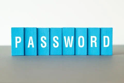 Password - word concept on building blocks, text Stock Photos