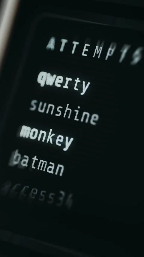 Password Wordlist Attack Shallow Focus Interface Stock Footage 336370964